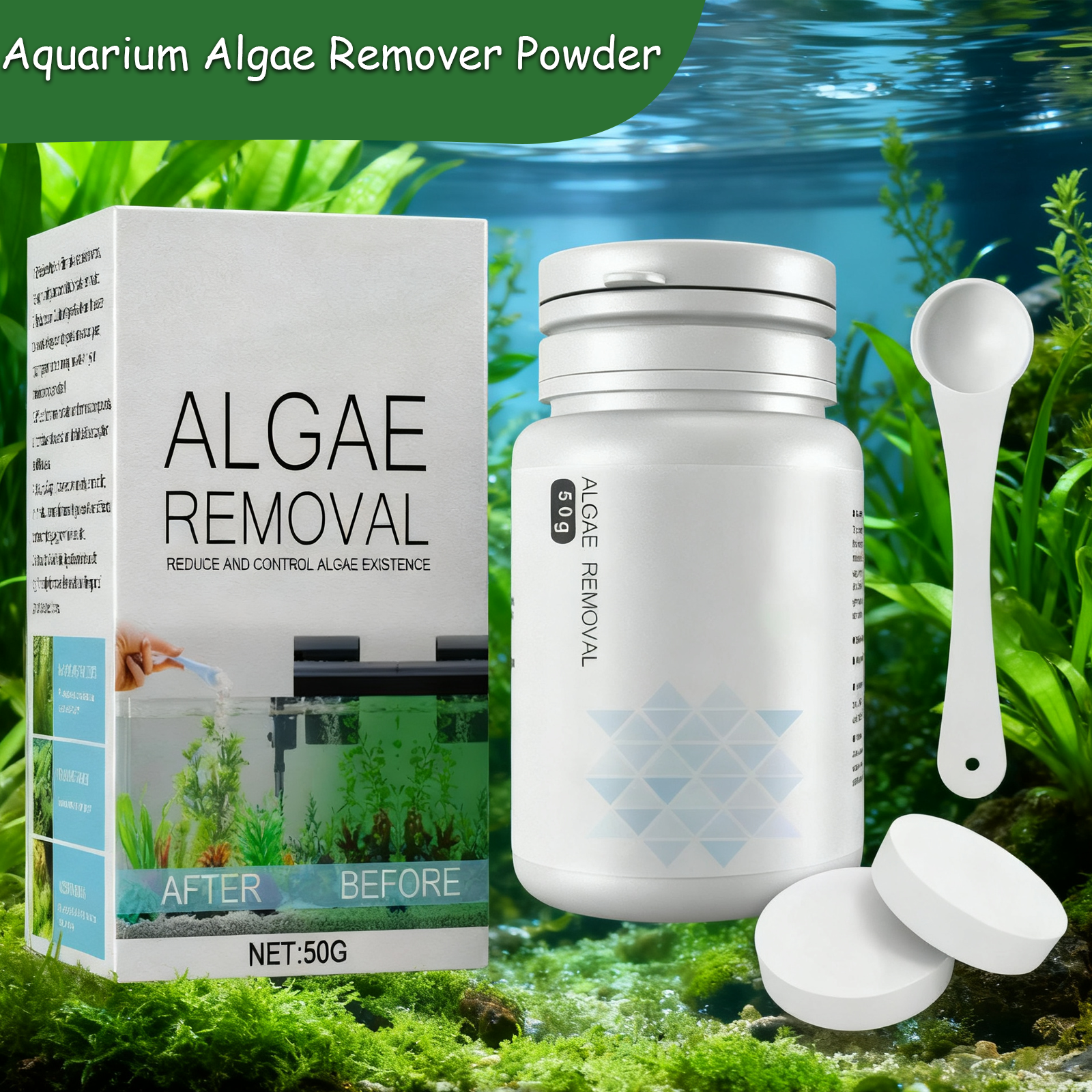 Water Purification Tablet - Algae Control Tablets for Aquarium Fish