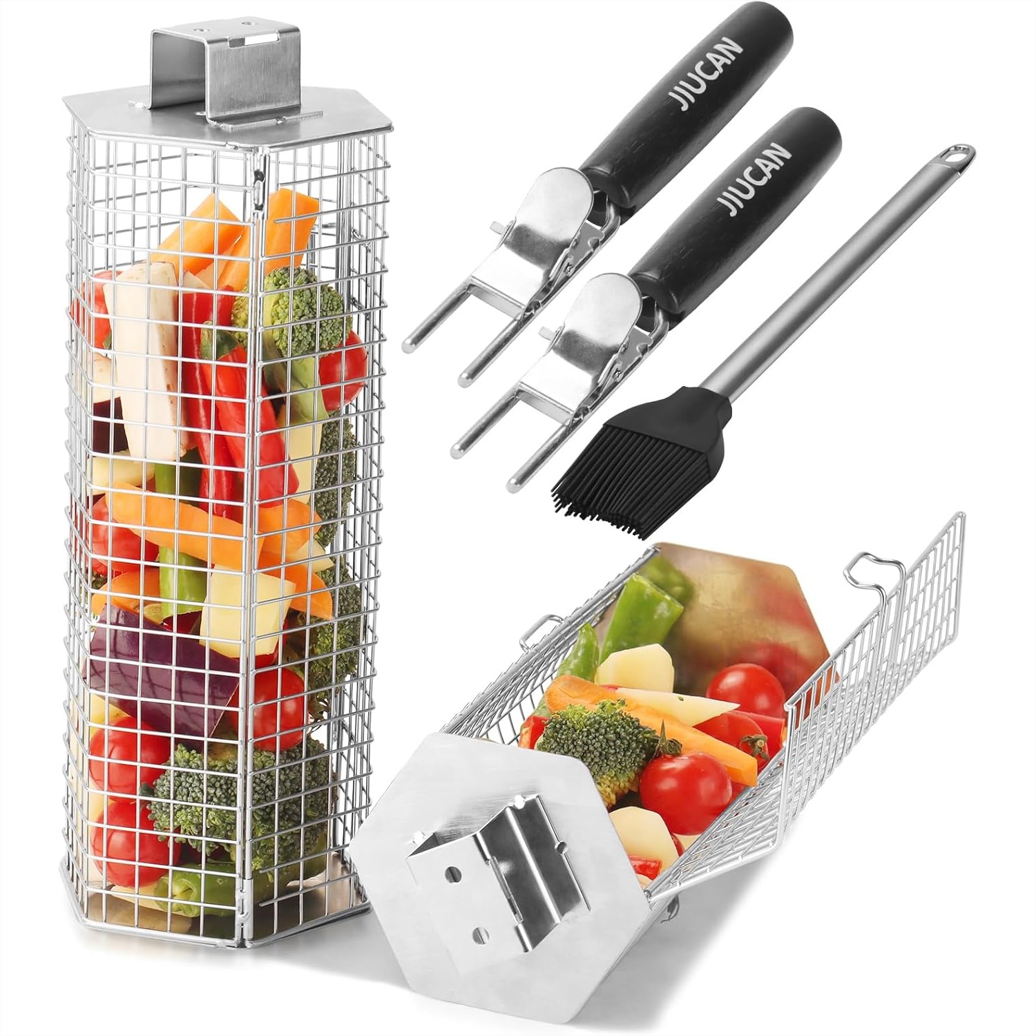 Nesting Camping Cooking Set - 2 Pcs Stainless Steel Grill Baskets