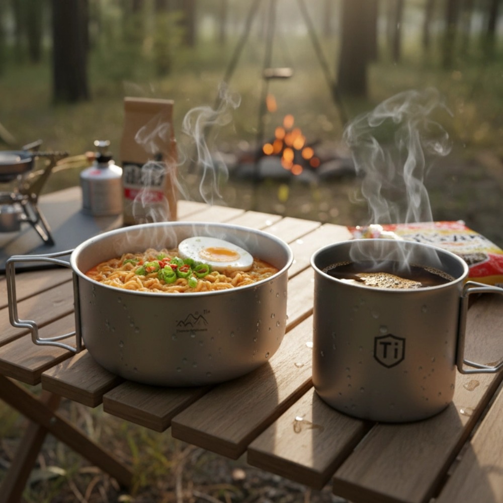 Camping Cooking Container - 220/550ml Ultralight Camping Cup & Bowl