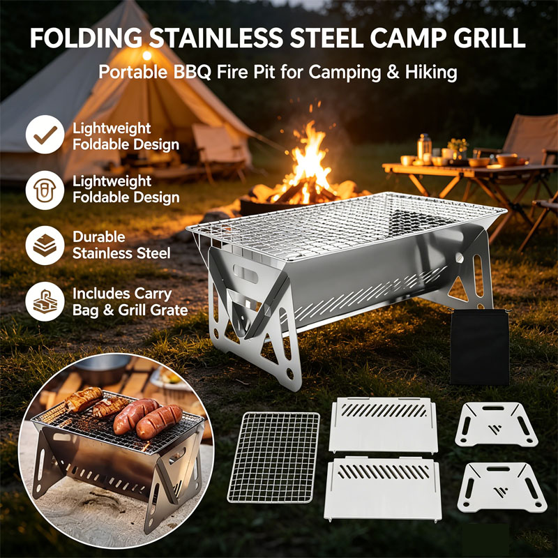 Folding Wood Burning Camp Stov - Camping Cooking Range avis et prix