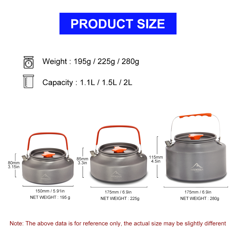 Widesea 1.1L 2L1.5L Camping Wa - Camping Cooking Ware avis et prix