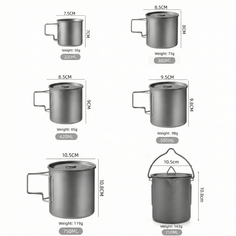 Titanium Camping Mug with Fold - Camping Cooking Utensil Bag avis et prix