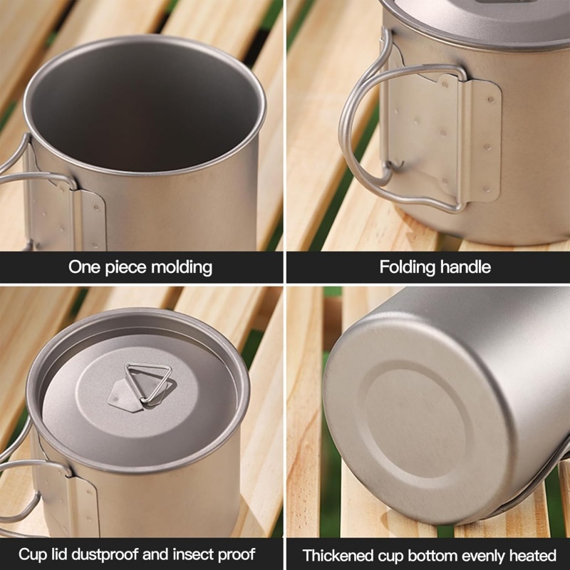 Titanium Camping Mug with Fold - Camping Cooking Utensil Bag avis et prix
