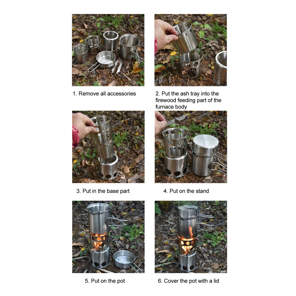 Durable Stainless Steel Campin - Camping Cooking Pot Set avis et prix