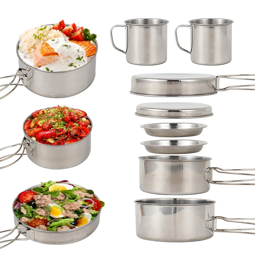 8pcs/Set Camping Cookware Mess - Camping Cooking Utensil Bag avis et prix