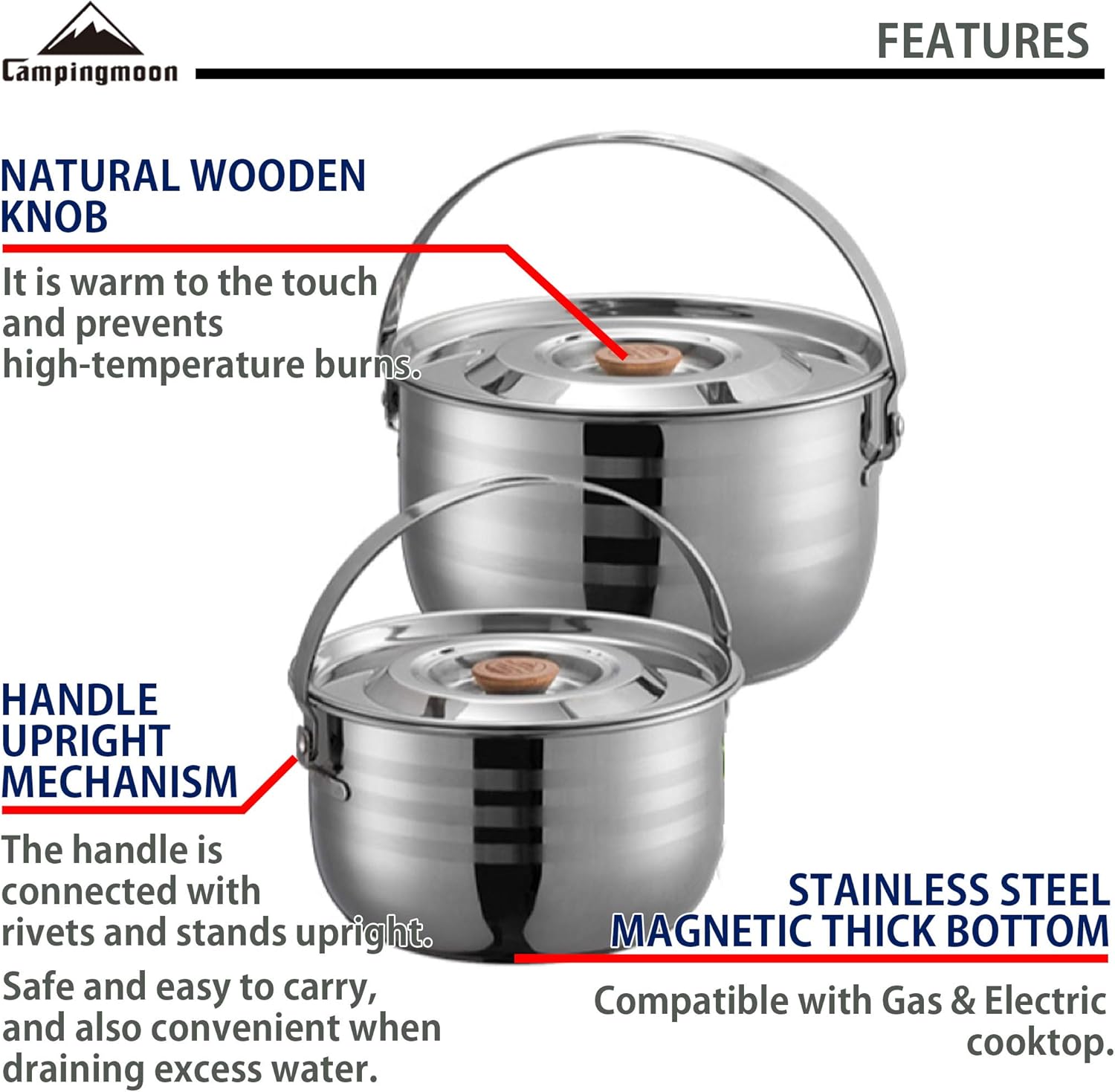 Stainless Steel Camping Cookwa - Nesting Camping Cooking Set avis et prix