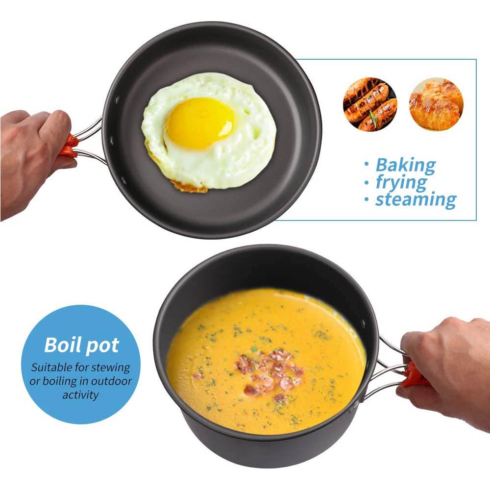 Outdoor camping cooking set, n - Nesting Camping Cooking Set avis et prix