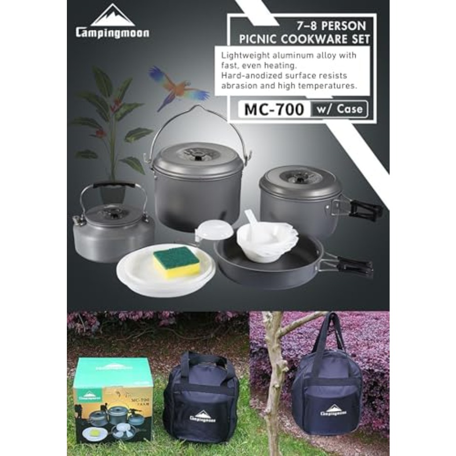 Nesting Camping Cookware Set 4 - Camping Cooking Pot Set avis et prix