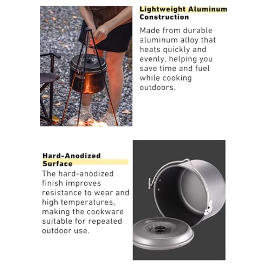 Nesting Camping Cookware Set 4 - Camping Cooking Pot Set avis et prix