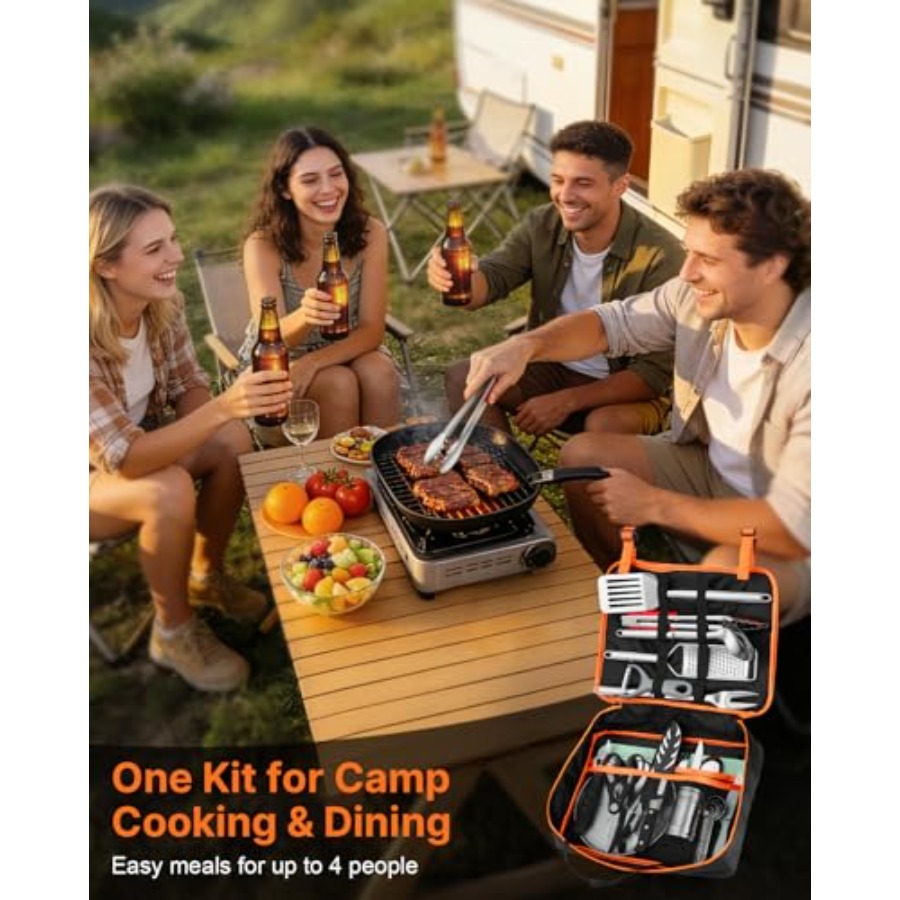Portable Camping Cooking Utens - Camping Cooking Utensil Bag avis et prix