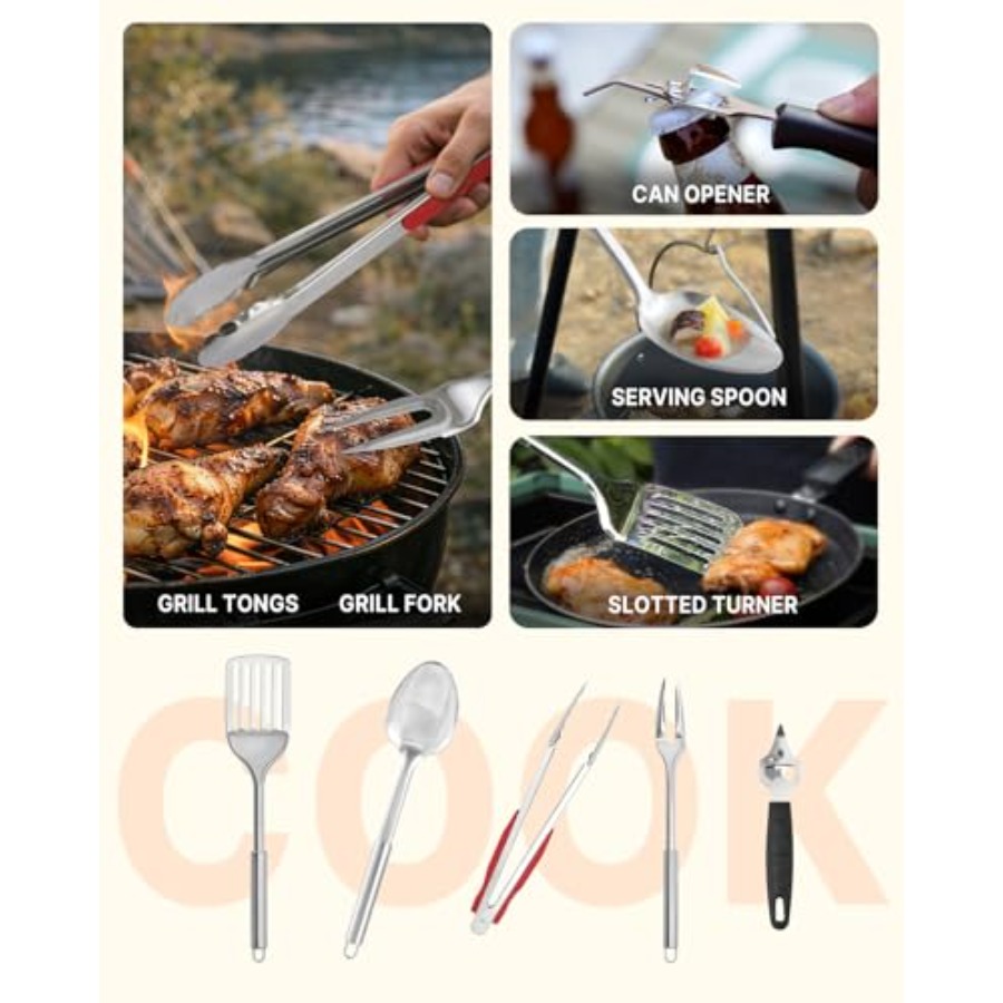 Portable Camping Cooking Utens - Camping Cooking Utensil Bag avis et prix