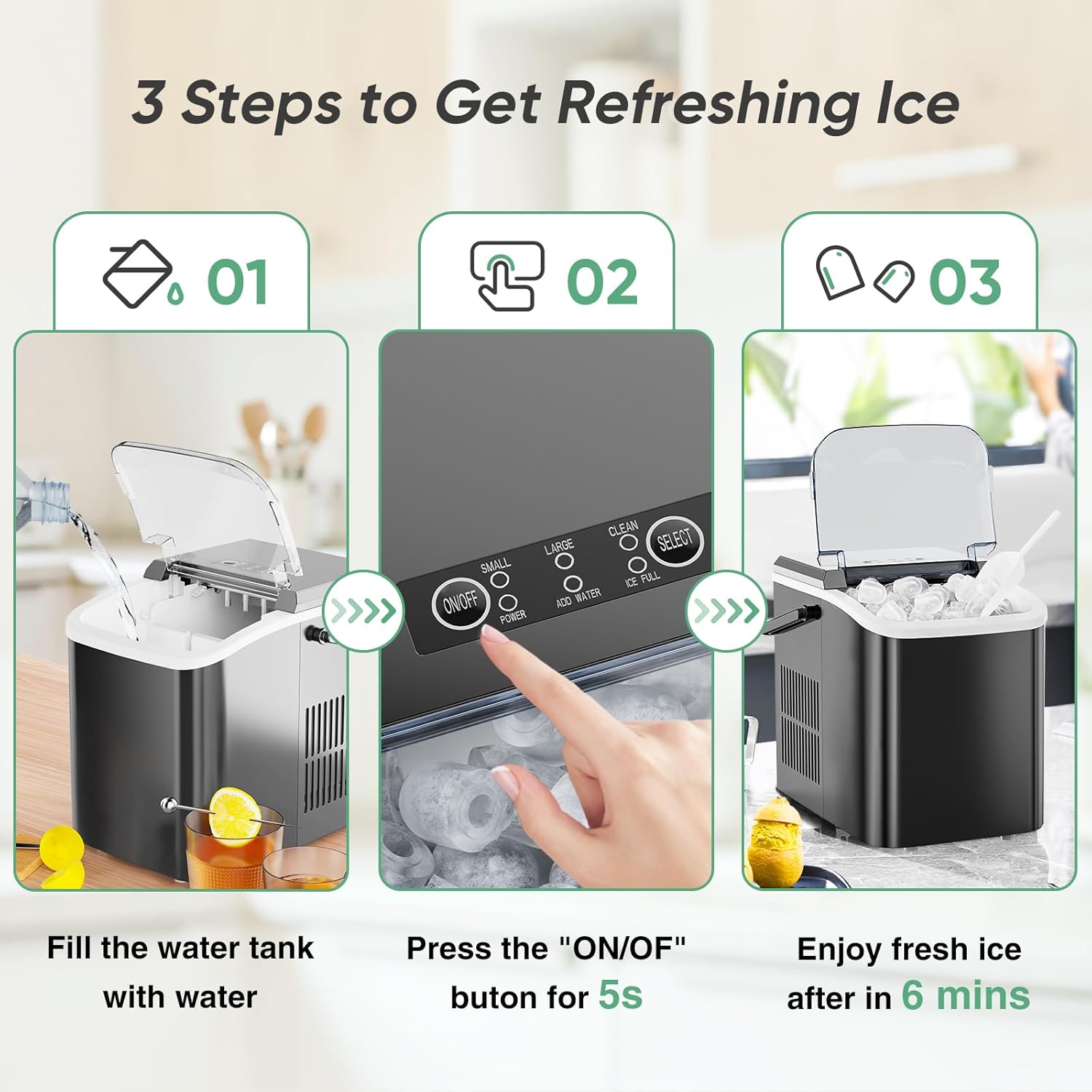 Portable Ice Maker, 26lbs/24H, - Camping Cooking Kitchen avis et prix