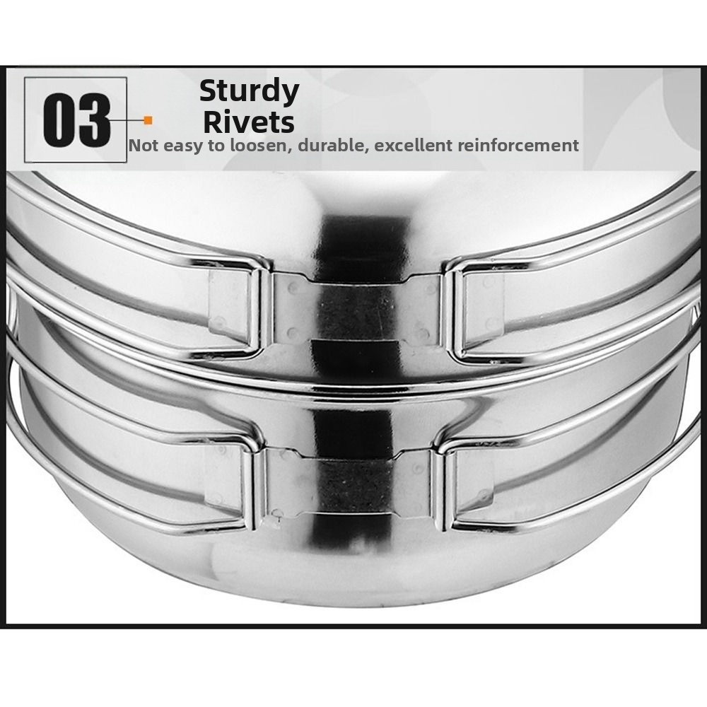 5Pcs 304 Stainless Steel Campi - Camping Cooking Pot Set avis et prix