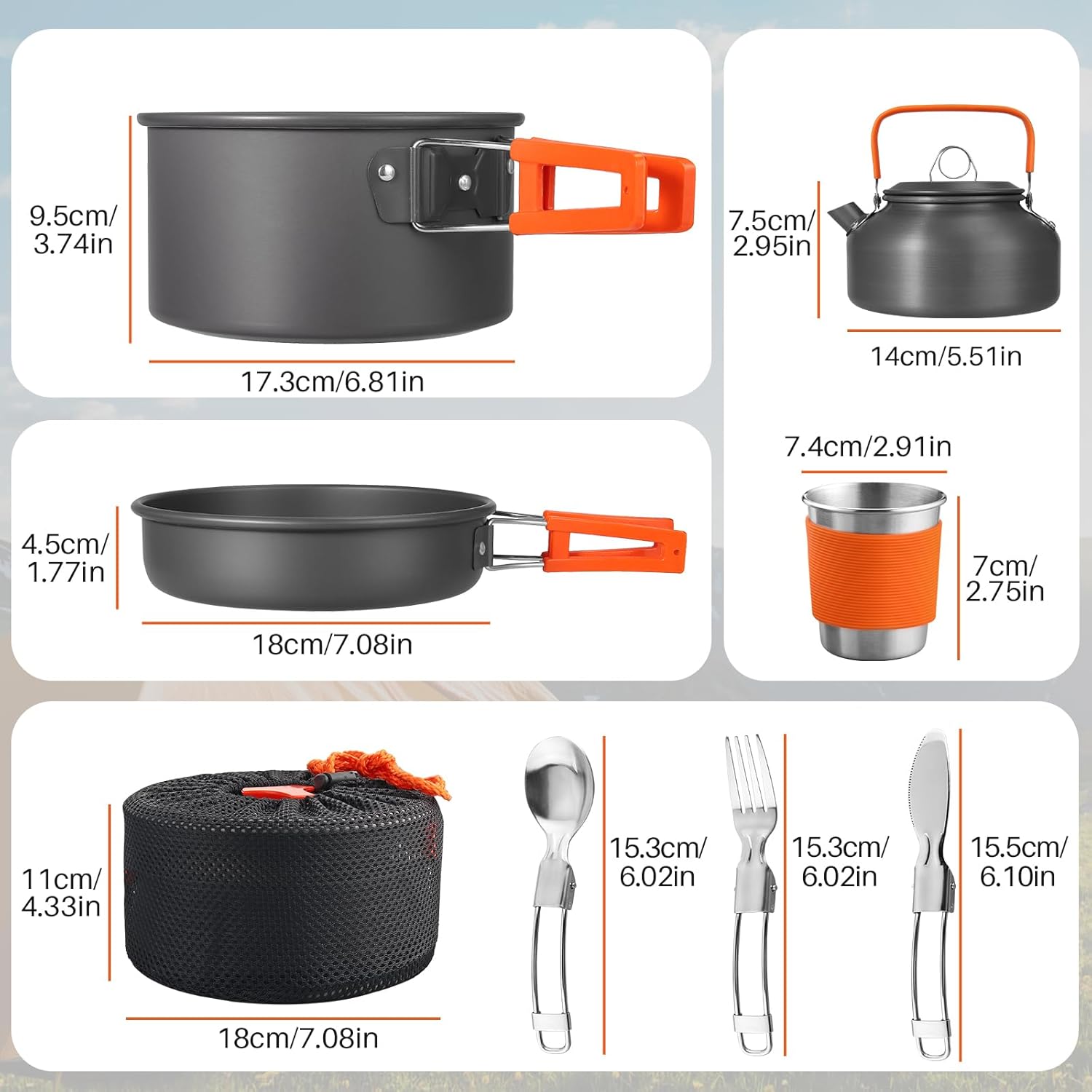 Non-Stick Camping Cookware Set - Camping Cooking Pot Set avis et prix