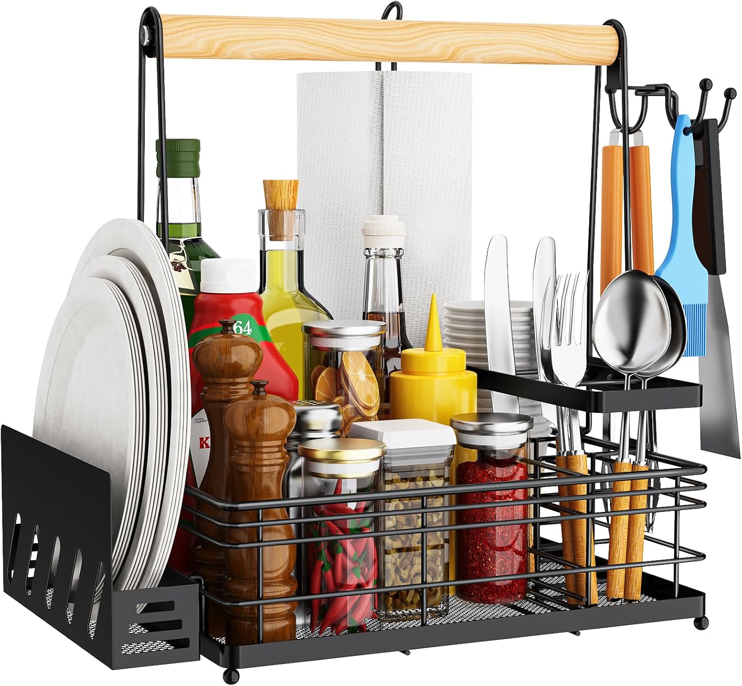 Grill Caddy, BBQ Caddy with Pa - Camping Cooking Caddy avis et prix