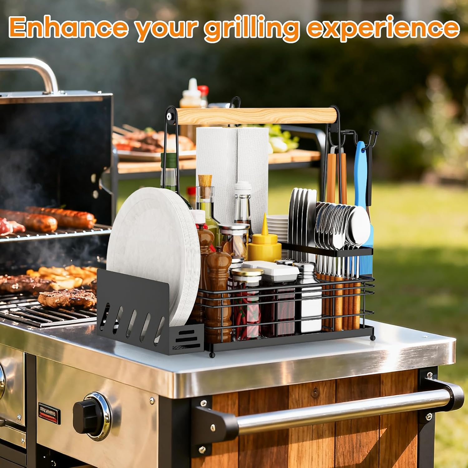 Grill Caddy, BBQ Caddy with Pa - Camping Cooking Caddy avis et prix