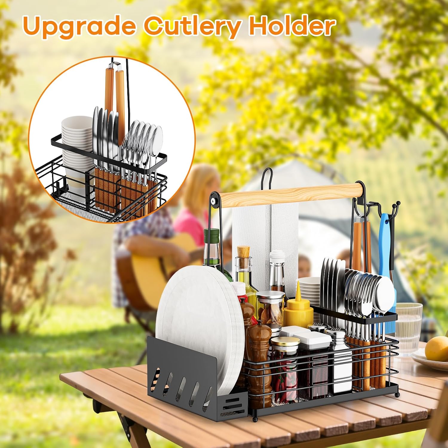Grill Caddy, BBQ Caddy with Pa - Camping Cooking Caddy avis et prix