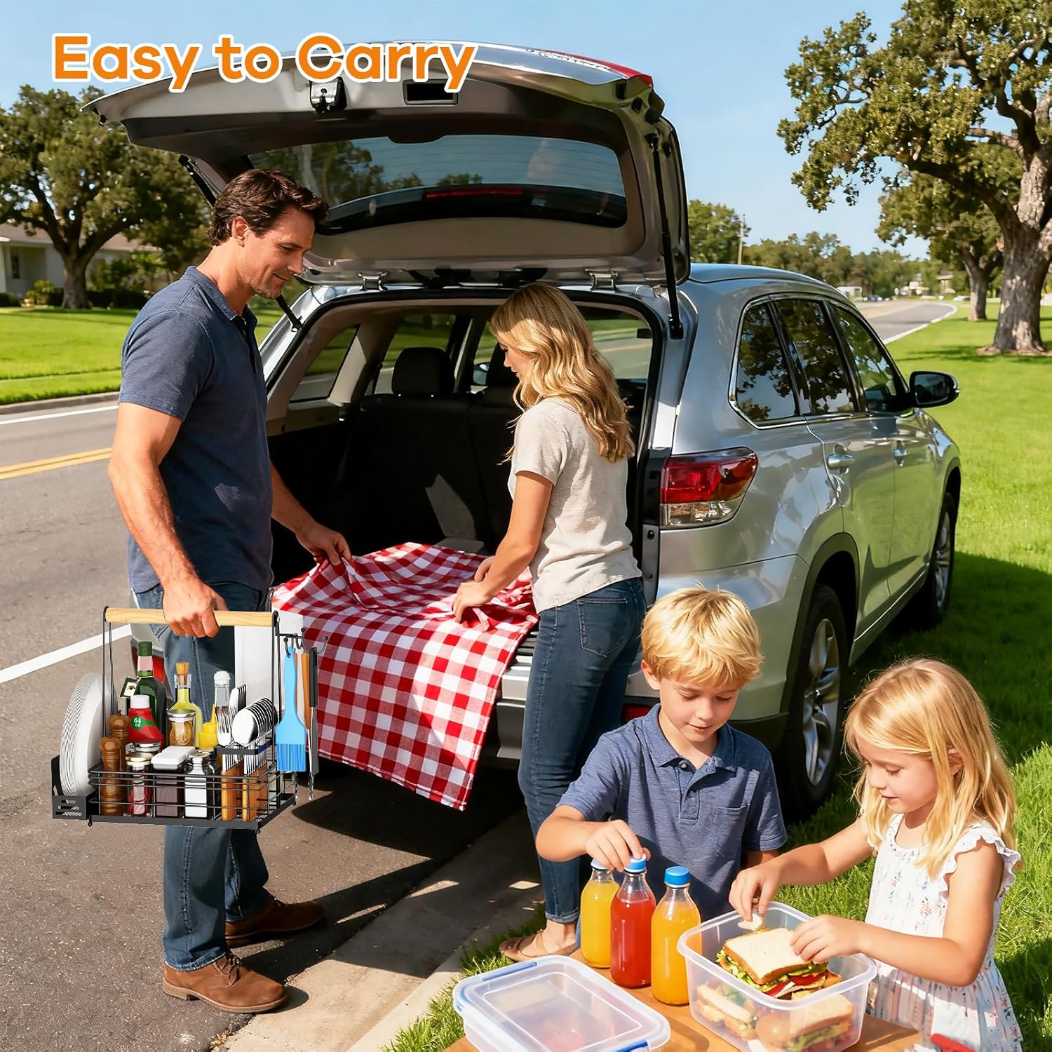 Grill Caddy, BBQ Caddy with Pa - Camping Cooking Caddy avis et prix