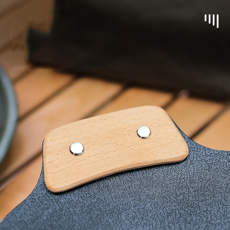 Wooden BBQ Pan Handle Anti Sca - Camping Cooking Range avis et prix