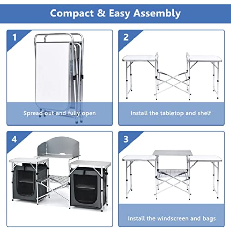 Portable Camping Kitchen Table - Camping Cooking Kitchen avis et prix