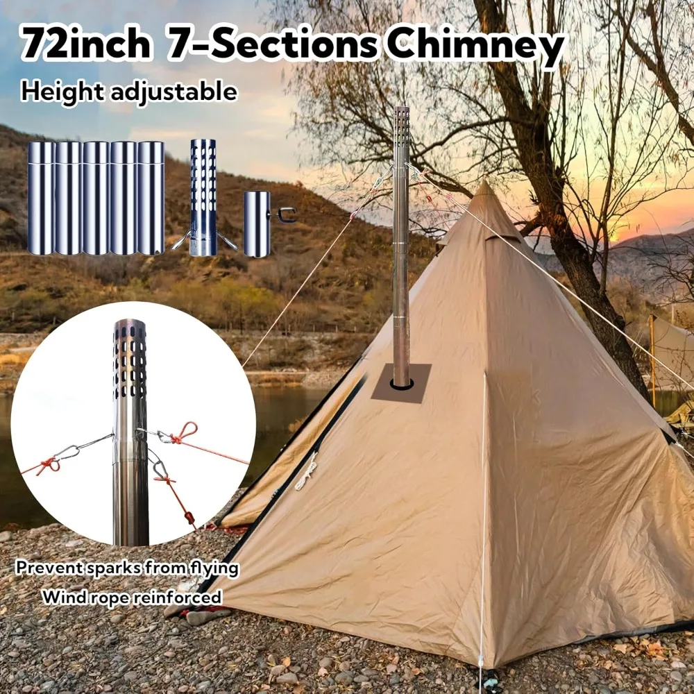 Portable Wood Burning Stove fo - Camping Cooking Tent avis et prix