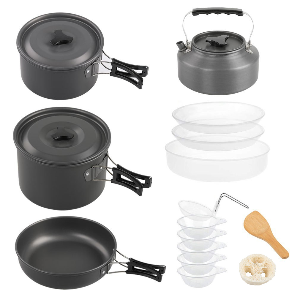 Outdoor large cooking set, 2-4 - Nesting Camping Cooking Set avis et prix