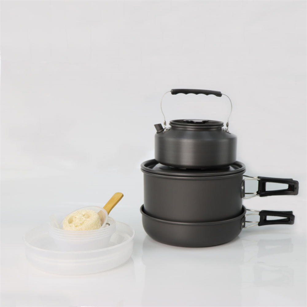 Outdoor large cooking set, 2-4 - Nesting Camping Cooking Set avis et prix