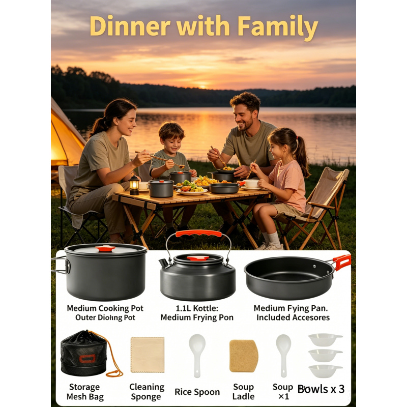Camping Cookware Set – Outdoor - Camping Cooking Utensil Bag avis et prix