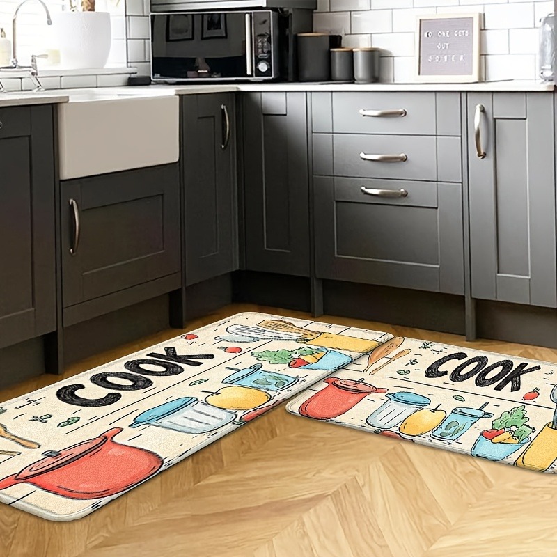 1PC Cook Pattern Kitchen Rug N - Camping Cooking Mat avis et prix