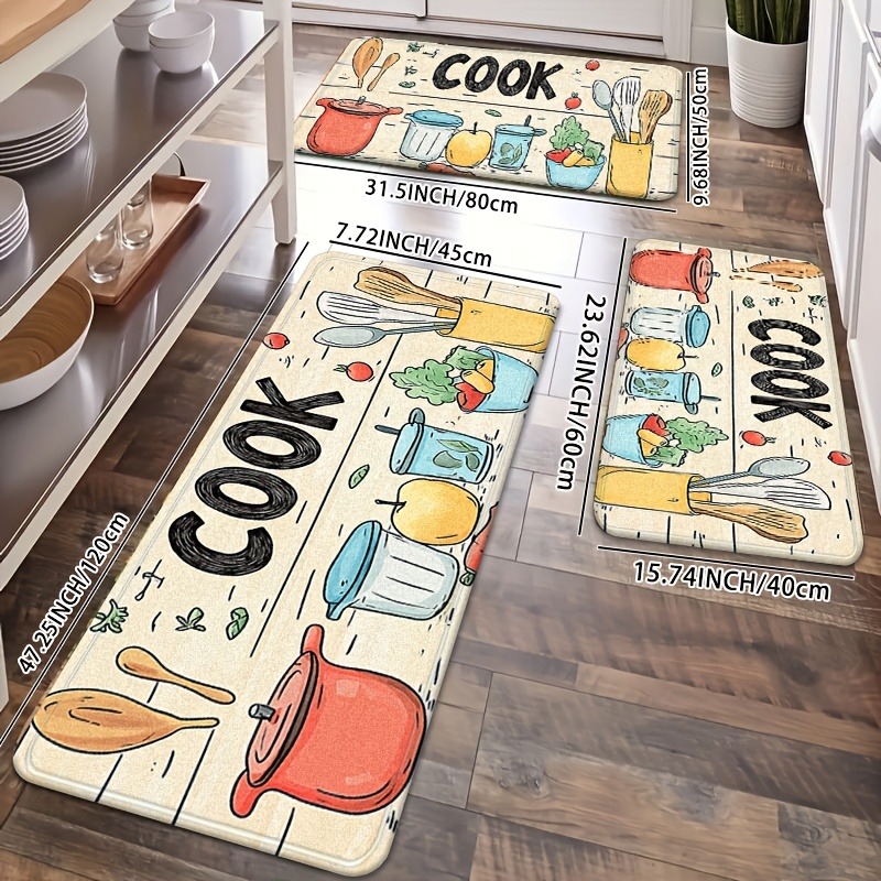 1PC Cook Pattern Kitchen Rug N - Camping Cooking Mat avis et prix