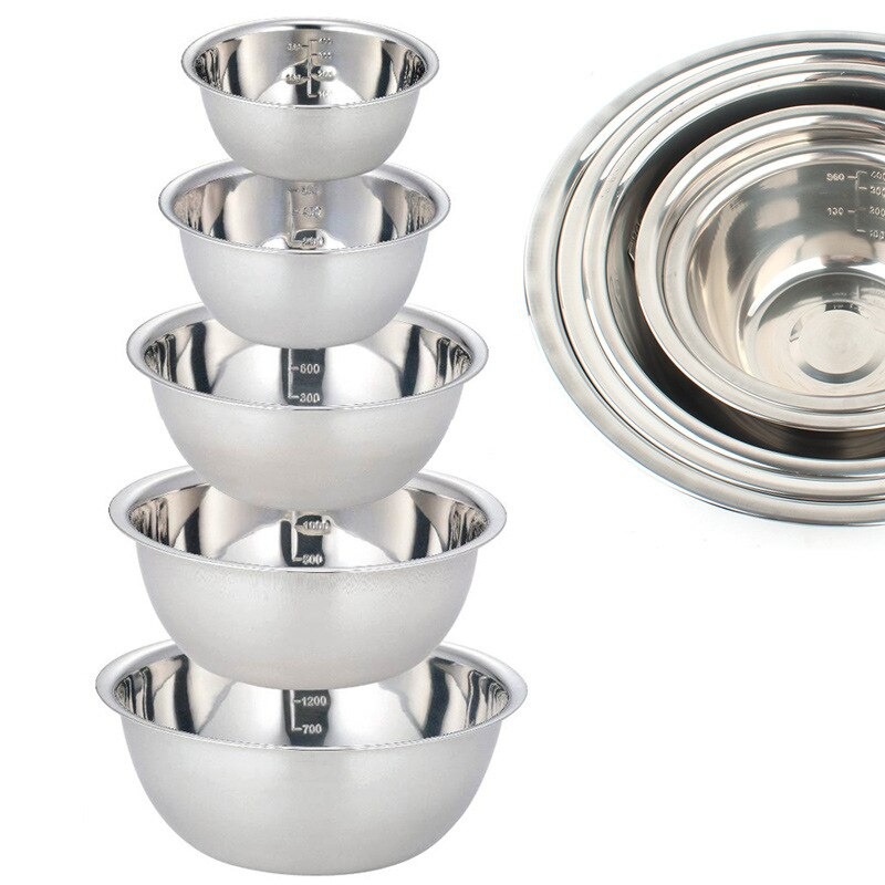 5pcs/set Stainless Steel Mixin - Nesting Camping Cooking Set avis et prix