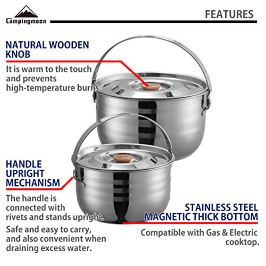 CAMPINGMOON Camping Cookware S - Nesting Camping Cooking Set avis et prix