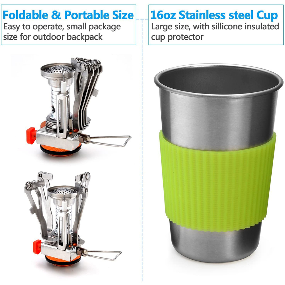 Camping Cookware Kit with Stov - Camping Cooking Ware avis et prix